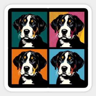 Pop Retro Art Greater Swiss Mountain Dog - Cute Puppy Sticker